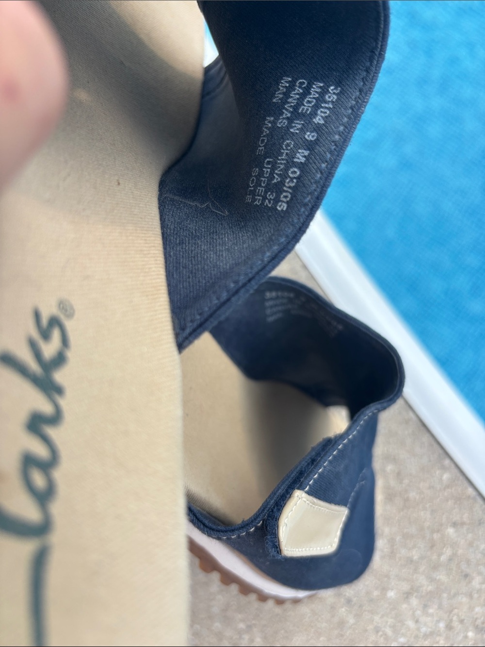 Clark’s Comfort Canvas Slip On Velcro Navy Slip-On Cushioned Sandals 9 9.5 10 - Picture 14 of 14